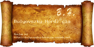 Bulyovszky Horácia névjegykártya